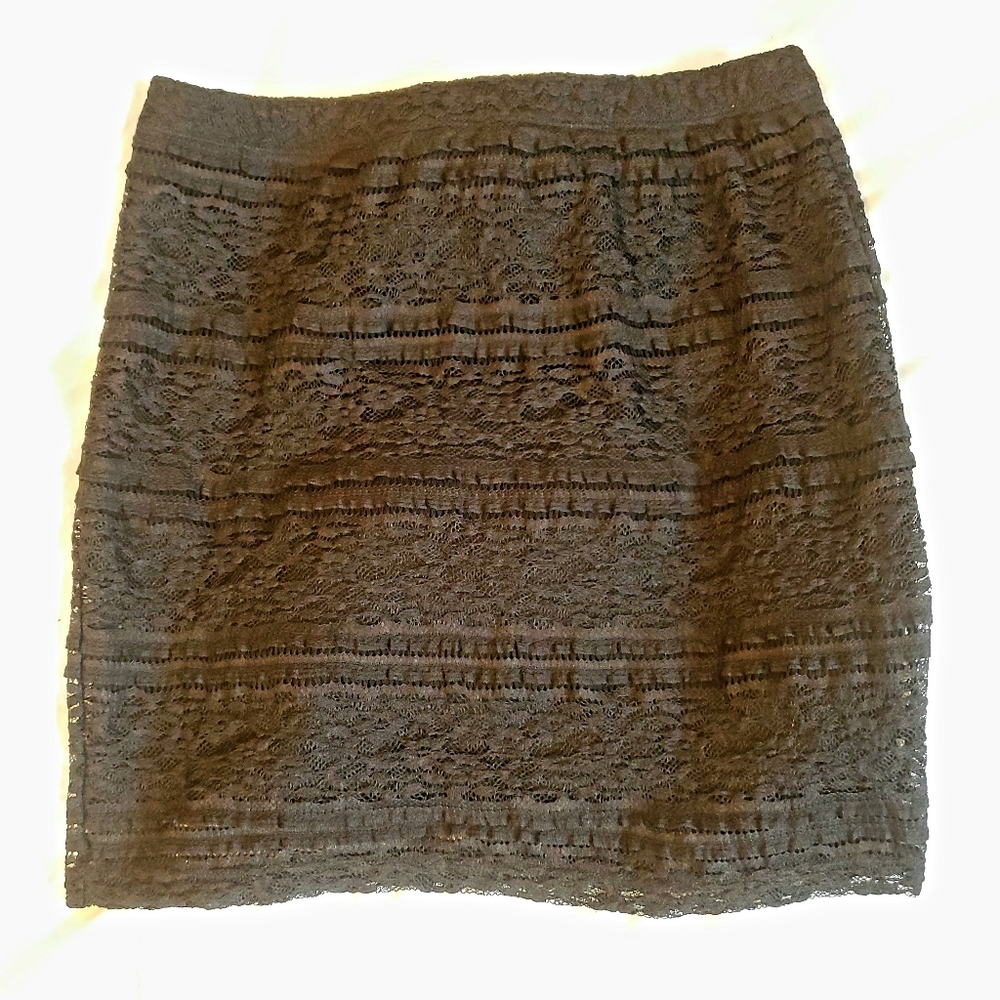 EUC Black Lace Mini Skirt